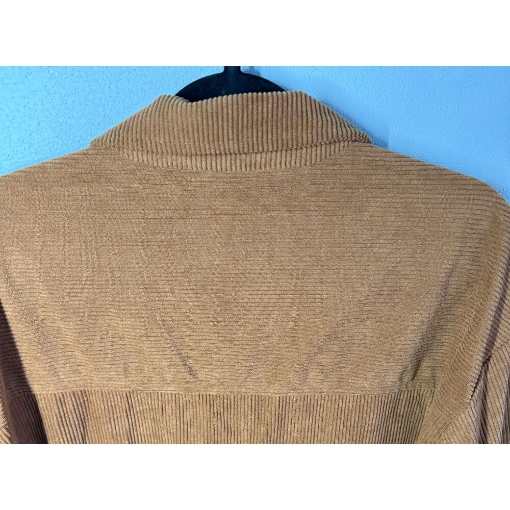 NWT N.Y.L.A. Patchwork Corduroy Flannel Shacket Womens Large‎ Brown/Burgundy - Picture 5 of 12